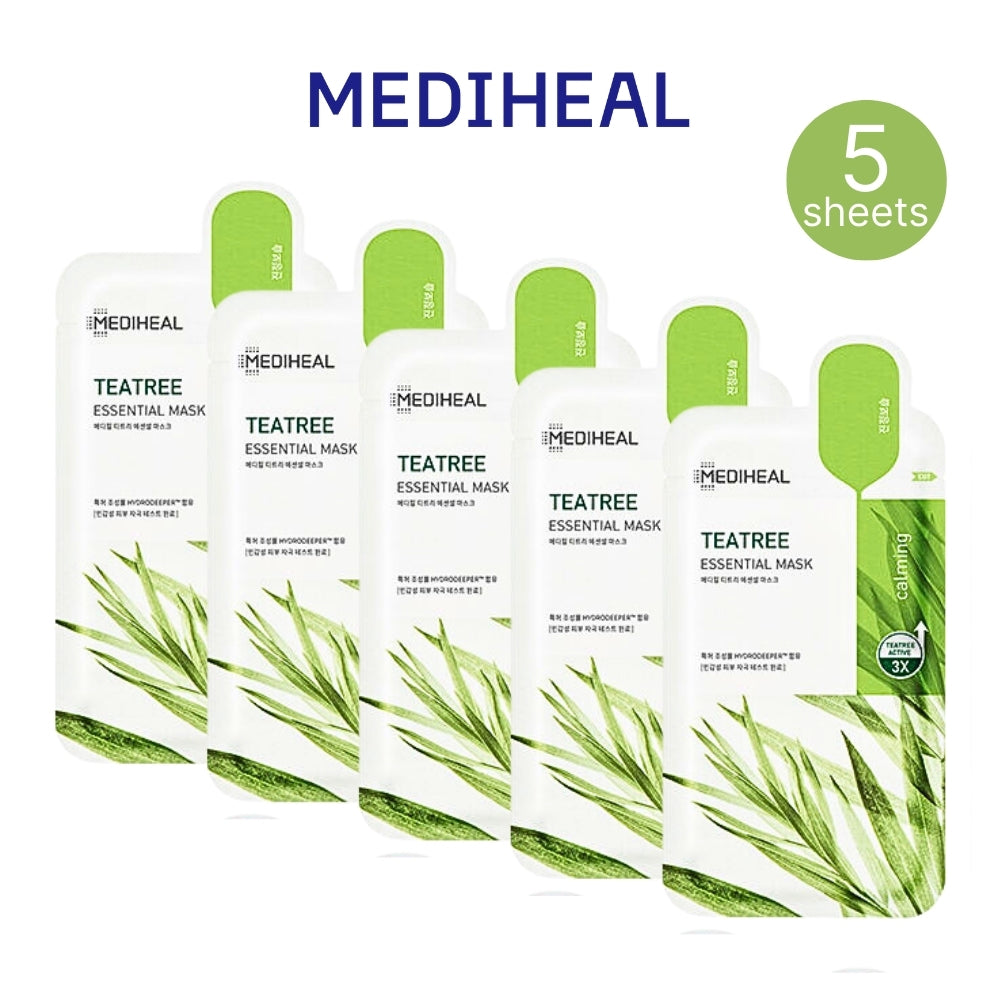 MEDIHEAL Watermide/Collagen/Madecassoside/Tea tree/Vita/Placenta Essential Mask Sheet 10pcs