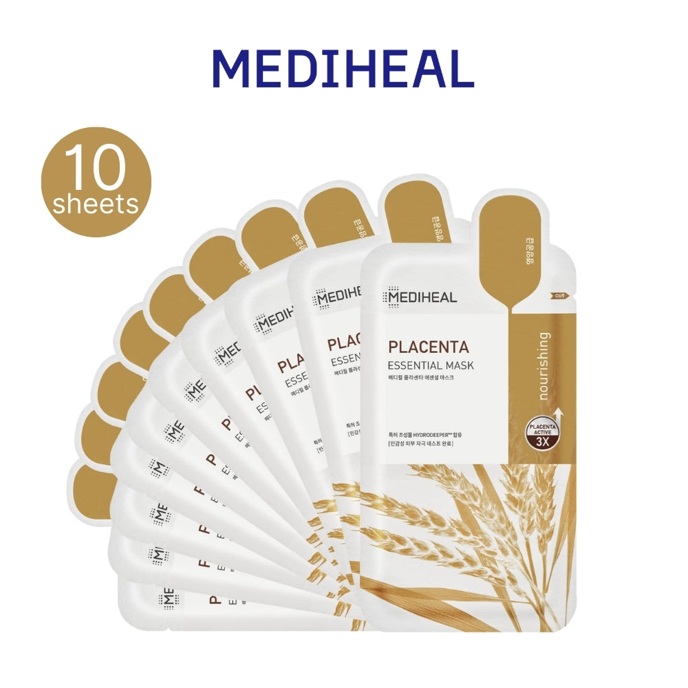 MEDIHEAL Watermide/Collagen/Madecassoside/Tea tree/Vita/Placenta Essential Mask Sheet 10pcs