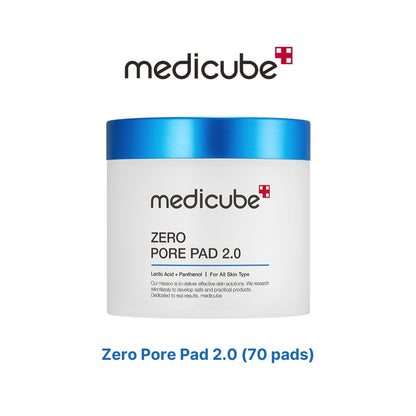 MEDICUBE Zero Pore Pad 2.0 Double Editions [Exclusive] - Pore Minimizing Skincare Set - 70 Pads + Refill