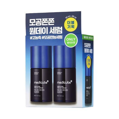 MEDICUBE Zero Pore One-day Serum Double Editions [Exclusive] - Pore Minimizing Anti-aging Skincare Set 30ml + 30ml