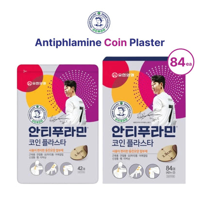 Antiphlamine Coin Plaster 1Box(84 sheets) for Muscle Pain Relief